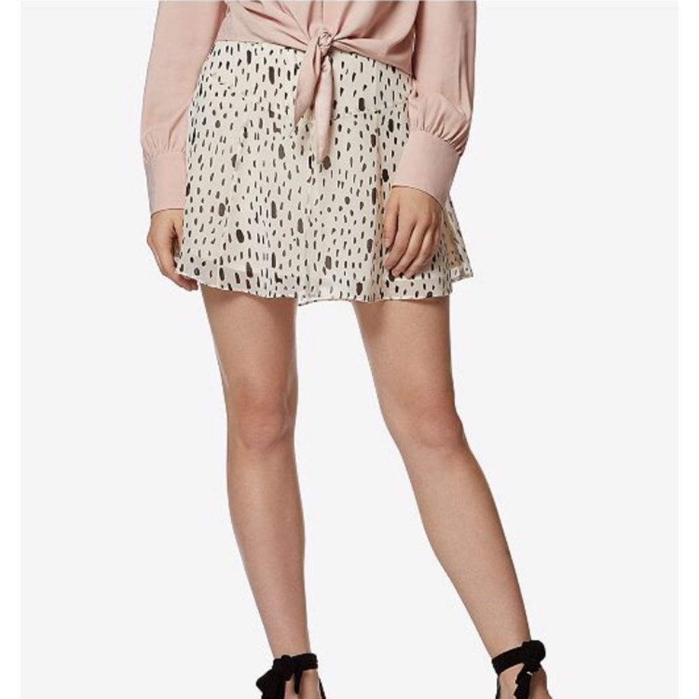 Avec Les Filles Falling Rain Drops Printed Skirt